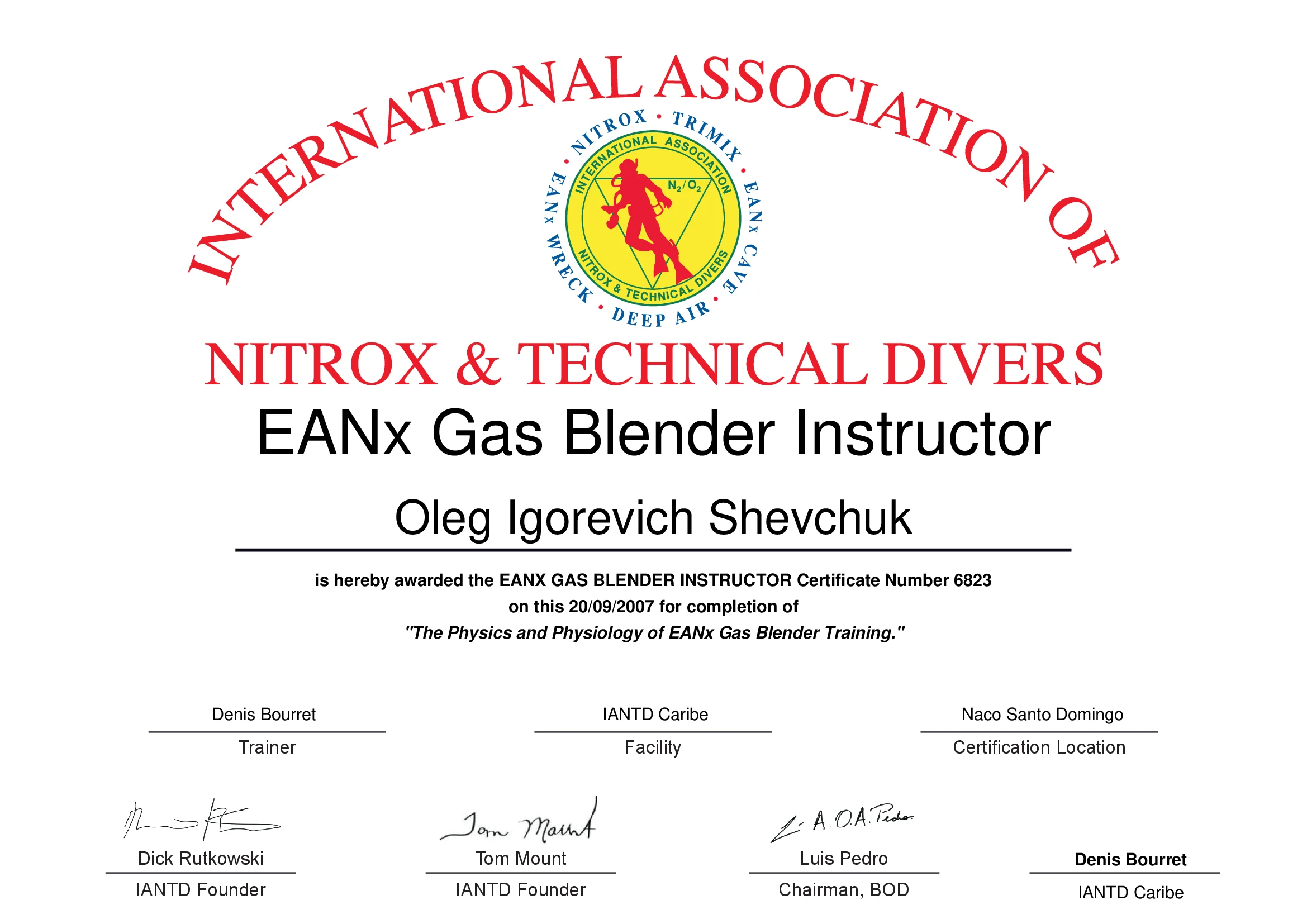 EANx Gas Blender Instructor