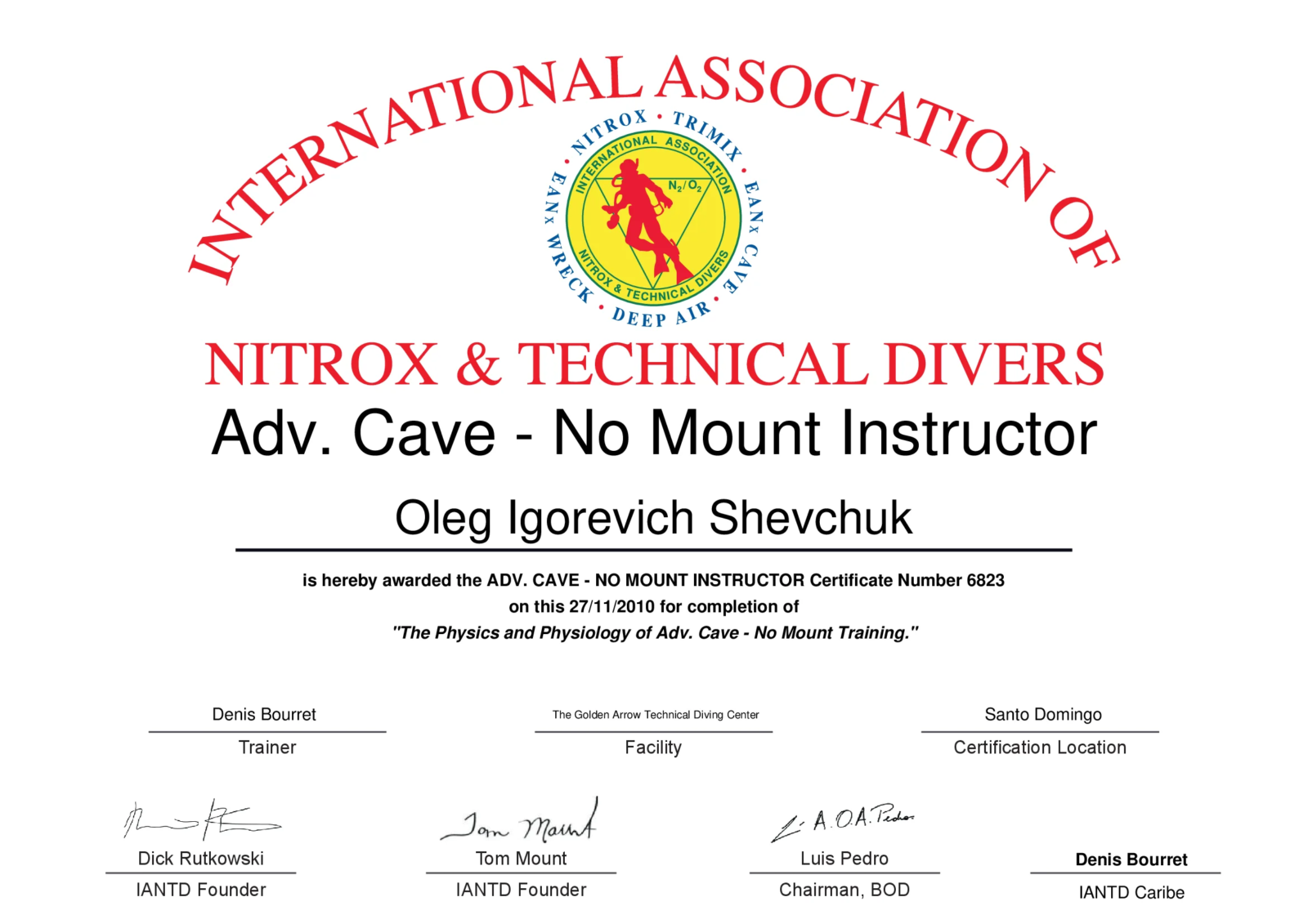 Advanced Cave No Mount Instructor