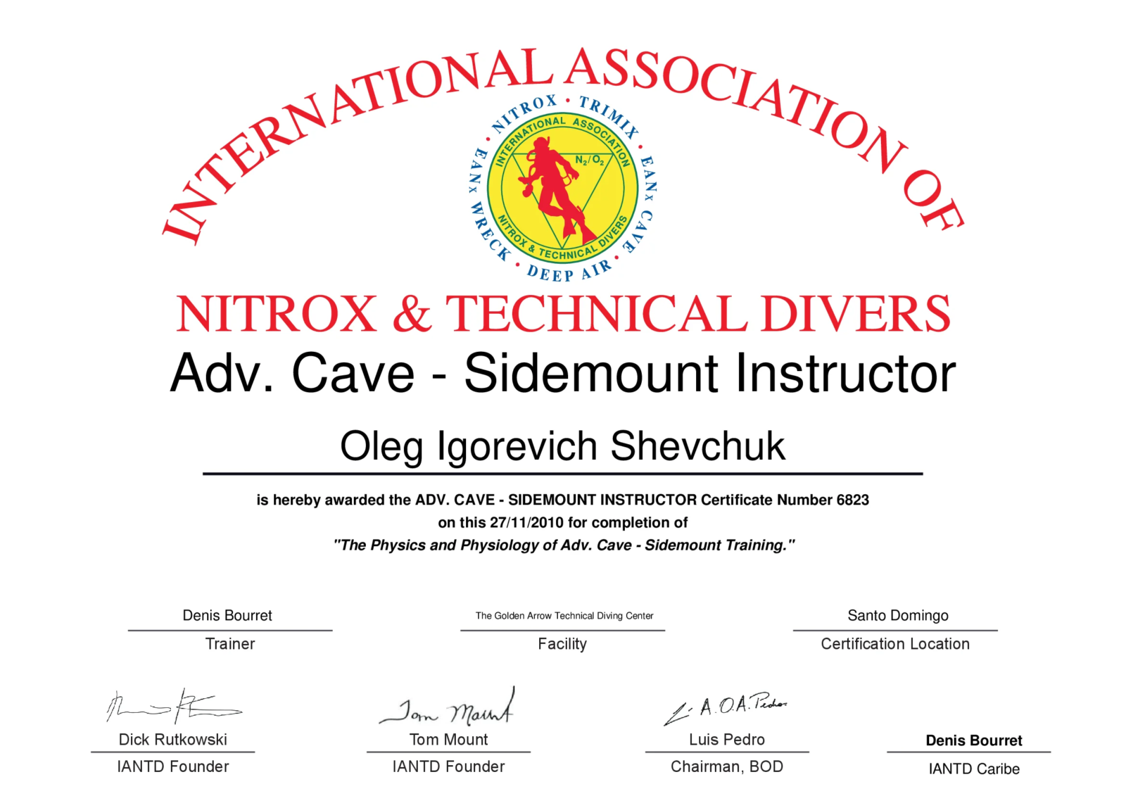 Advanced Cave Sidemount Instructor