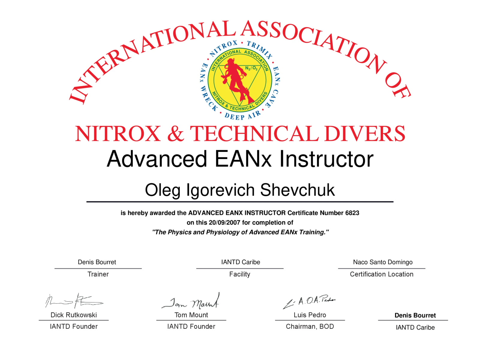 Advanced EANx Instructor