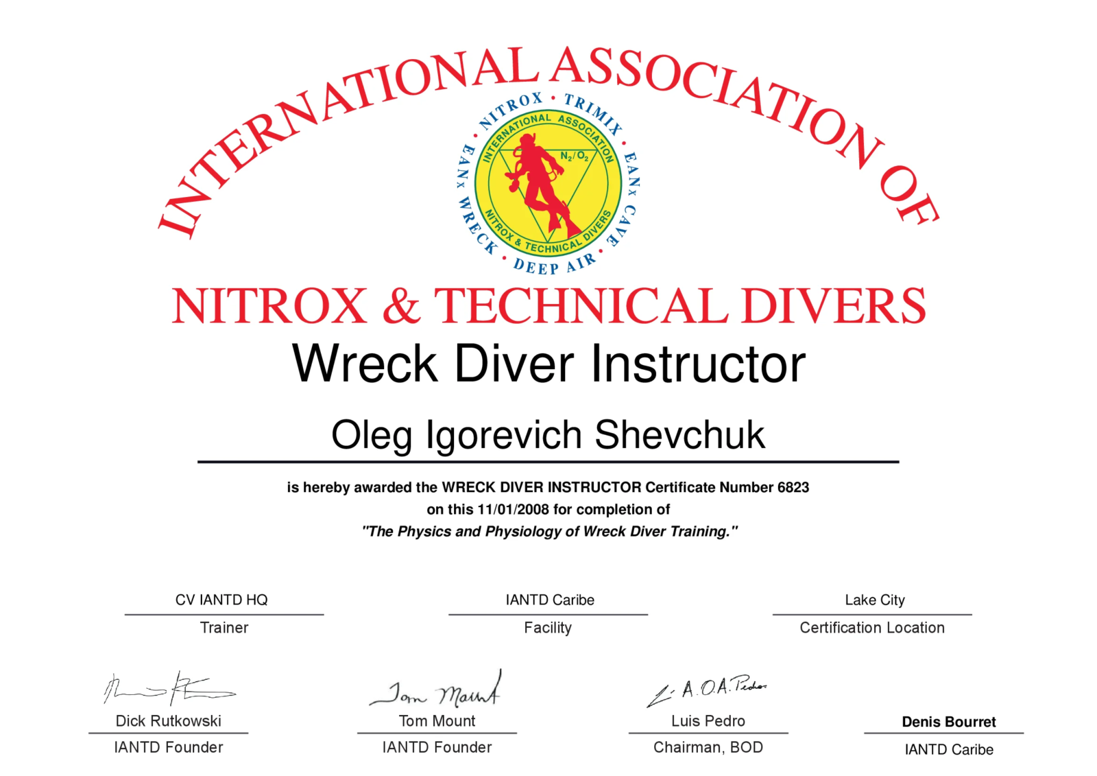 Wreck Diver Instructor